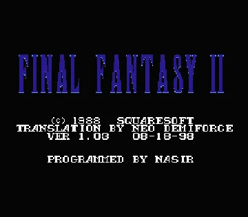 Final Fantasy II (USA) (Proto) screen shot title